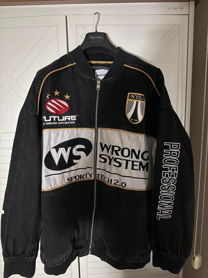 Fermuarlı Siyah Erkek Bershka bomber ceket unisex - Görsel 2