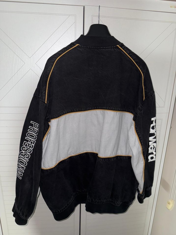 Fermuarlı Siyah Erkek Bershka bomber ceket unisex - Görsel 3