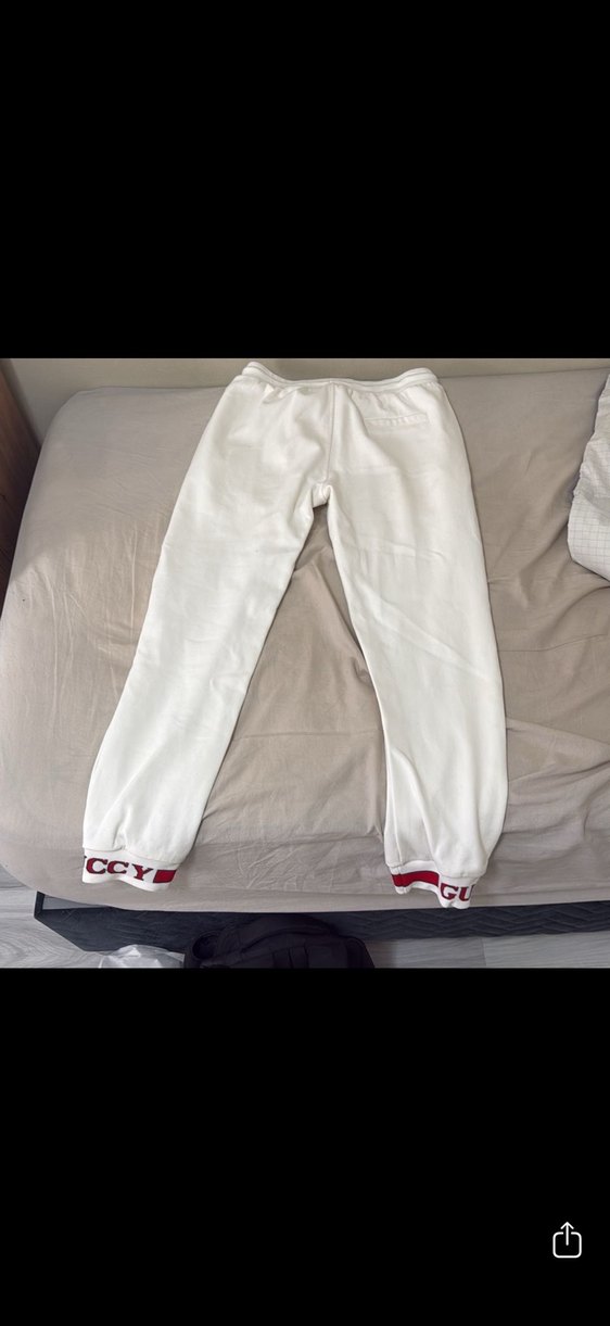 Kadın erkek Beyaz Rahat Kesim Fermuarlı Eşofman Altı - Görsel 2