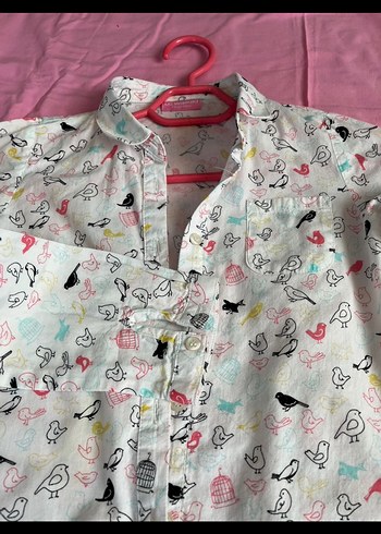 Kız Çocuk Desenli Uzun Kollu Gömlek - Görsel 2