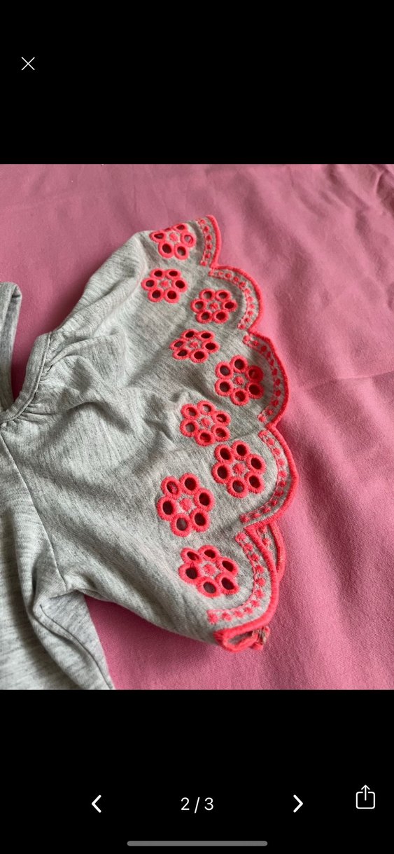 Gri Nakışlı Kız Bluzu - Görsel 2