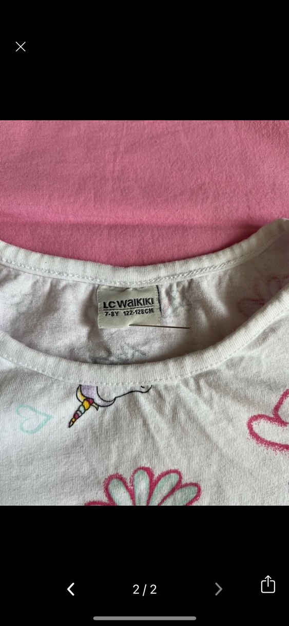 Kız Çocuk Baskılı Kısa Kollu Tişört - Görsel 2