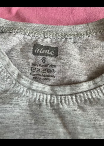 Gri Kız Tişörtü, Kısa Kollu, Baskılı - Görsel 2