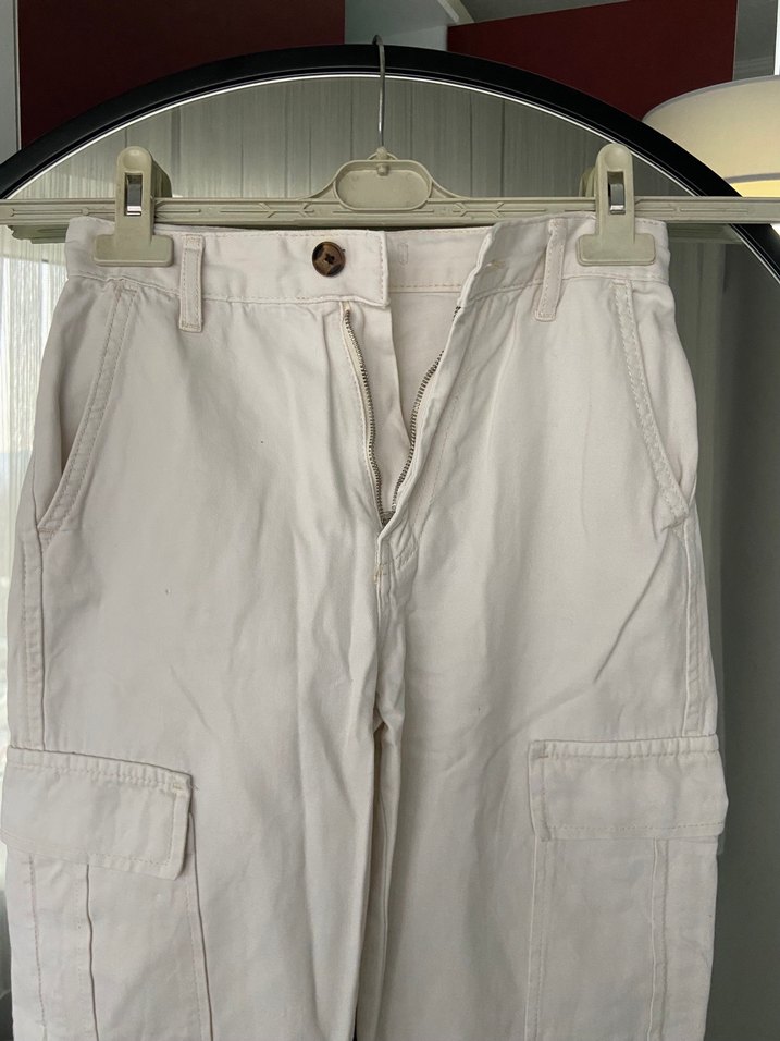 Beyaz kargo Pantolon - Görsel 3