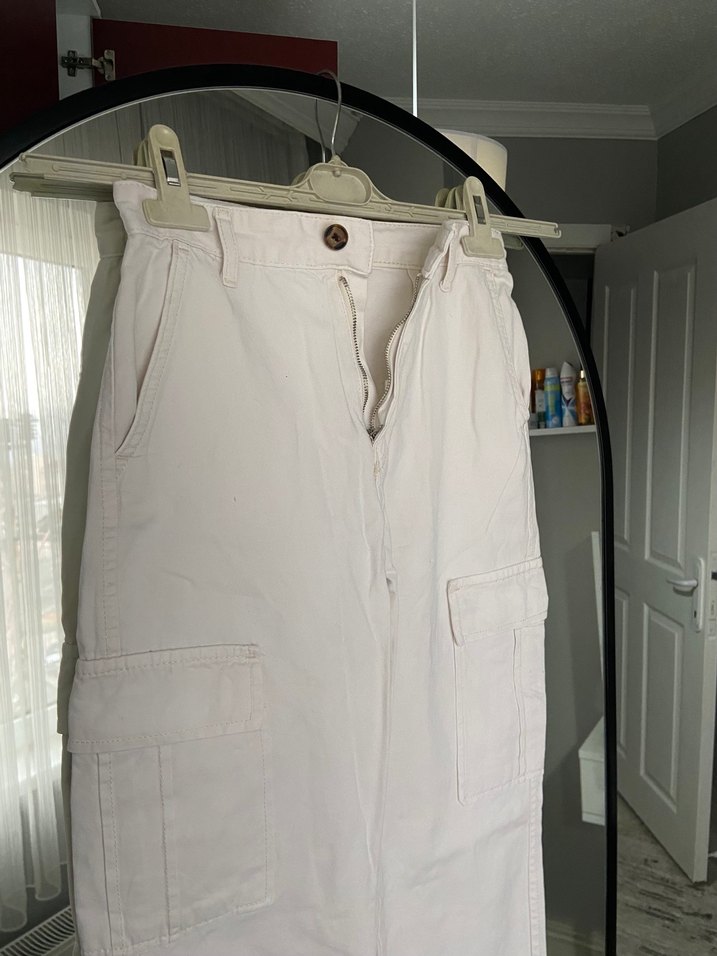 Beyaz kargo Pantolon - Görsel 2