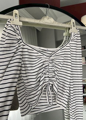 Çizgili Uzun Kollu Bluz - Görsel 2