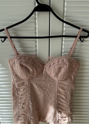 Dantel Detaylı pudra Strappy Büstiyer