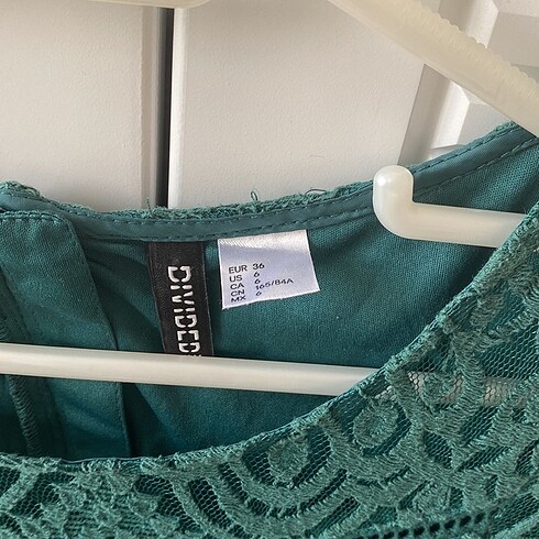 H&M Yeşil H&M dantelli elbise