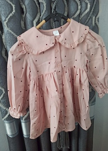 Düğmeli Uzun Kollu Kız Bluzu - Görsel 4