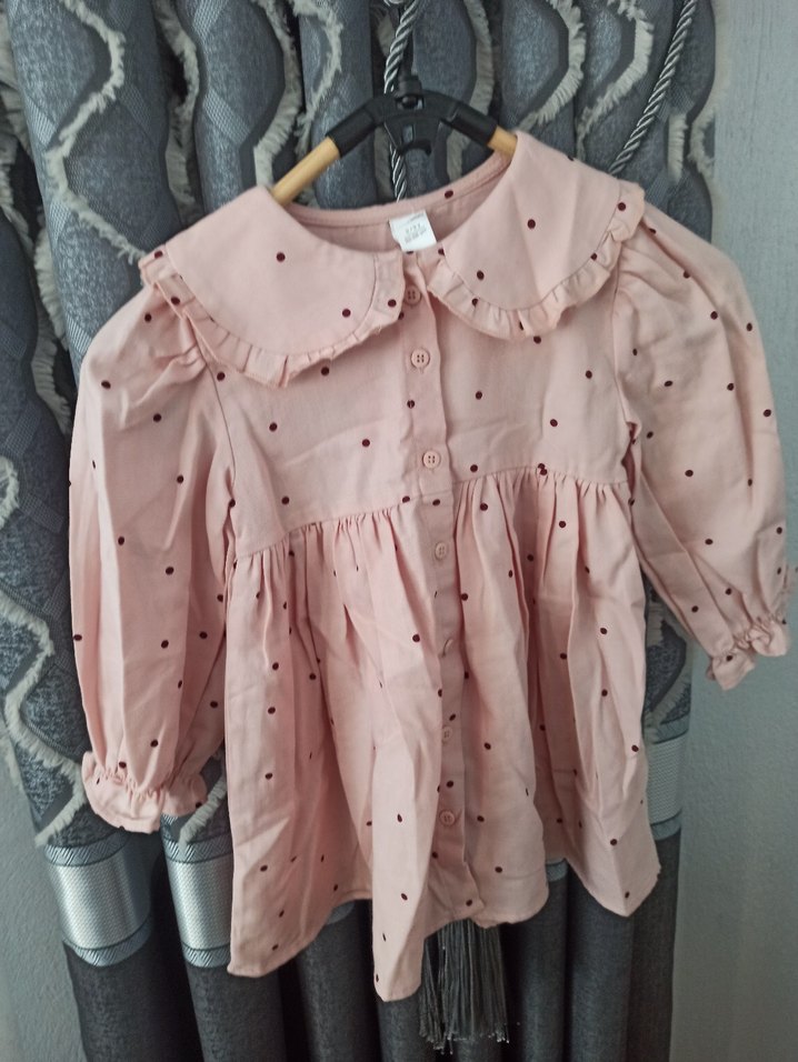 Düğmeli Uzun Kollu Kız Bluzu - Görsel 4