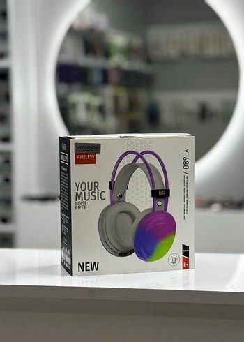 Renkli Kablosuz Mor Kulaklık Y-680 - Görsel 2