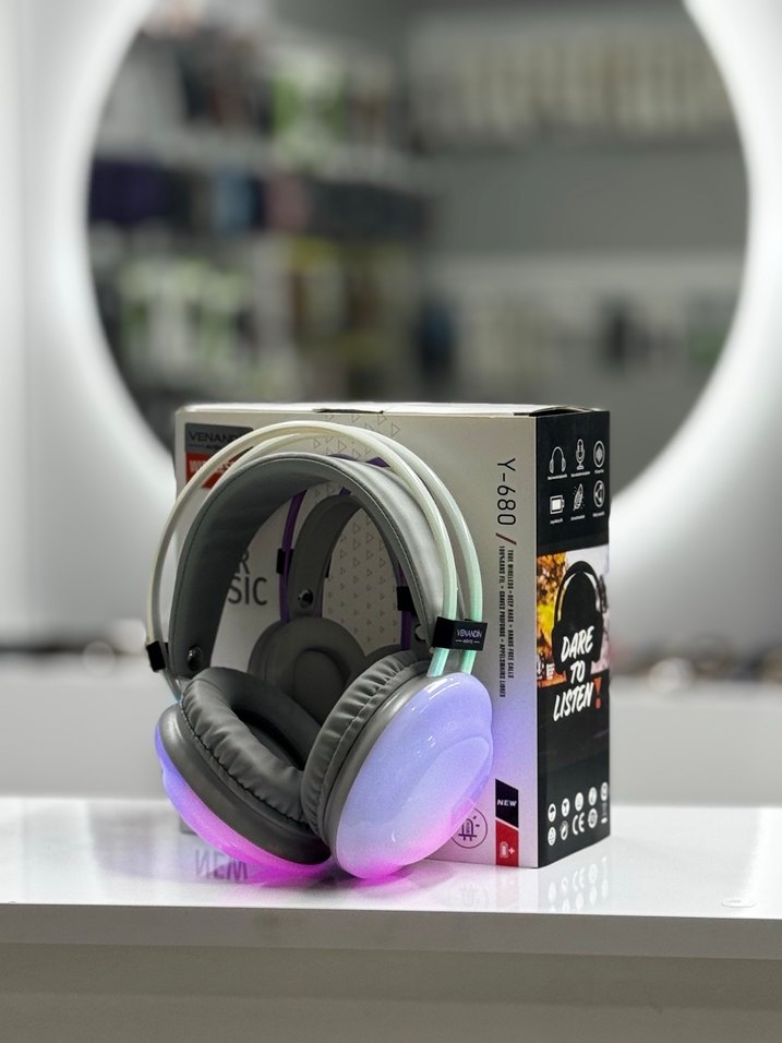 Renkli Kablosuz Mor Kulaklık Y-680 - Görsel 3