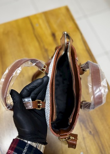 Beyaz Deri Baskılı Kadın Çanta - Görsel 7