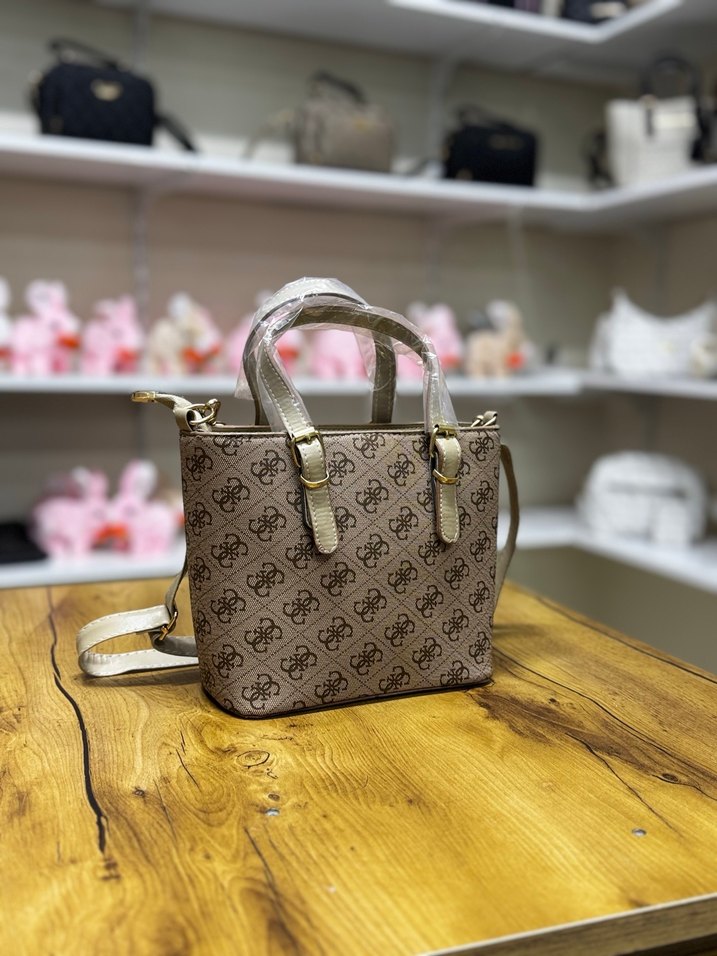 Kahverengi Baskılı Modern Klasik Çanta - Görsel 4