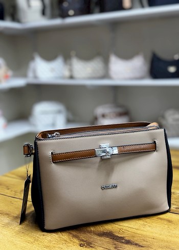 Bej Deri Modern Klasik Kadın Çanta - Görsel 4