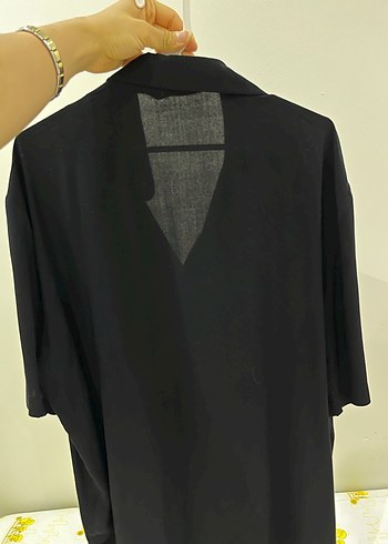 Siyah Düğmeli Kısa Kollu Erkek Gömlek - Görsel 2