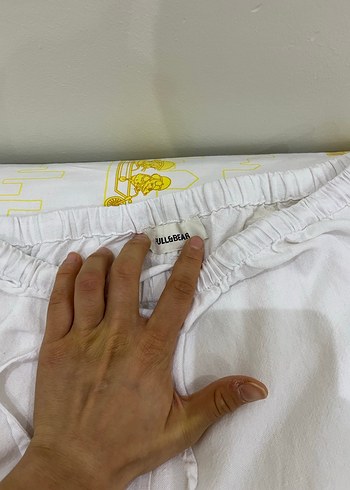 Beyaz Pamuklu Salaş Ünisex Pantolon - Görsel 3