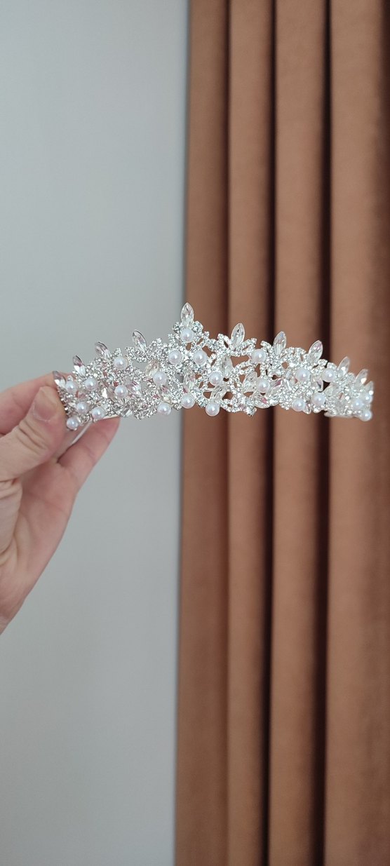 Beyaz Işıltılı Gelin Tacı - Görsel 4