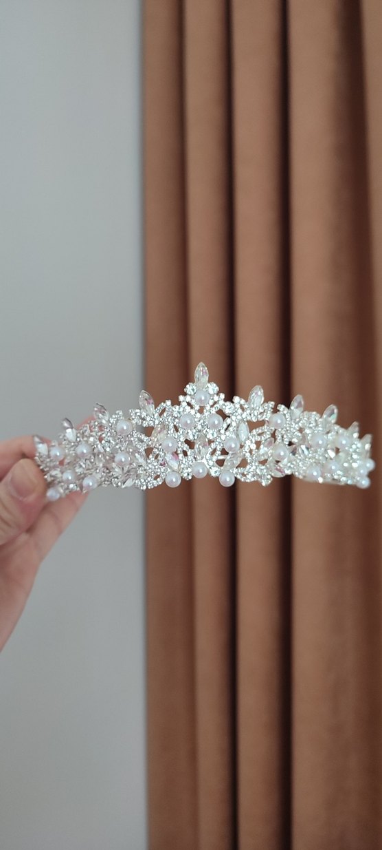 Beyaz Işıltılı Gelin Tacı - Görsel 3