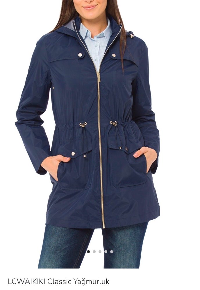 LC Waikiki Lacivert Bel Detaylı  Yağmurluk - Görsel 2