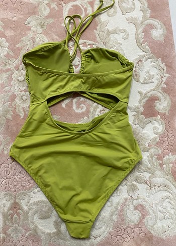 Dantel Detaylı Yeşil Strappy Mayo - Görsel 2