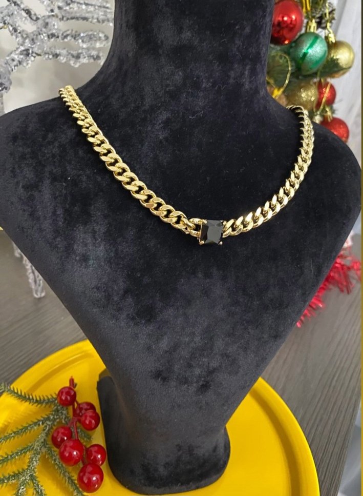 Siyah taş detay 14K VİP kolye - Görsel 2