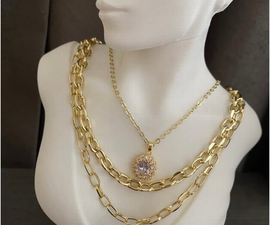 Taş detay zincir kolye - Görsel 2