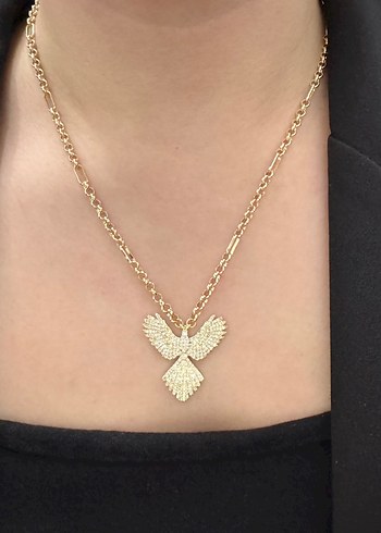 Zirkon taş Anka kuşu kolye - Görsel 3