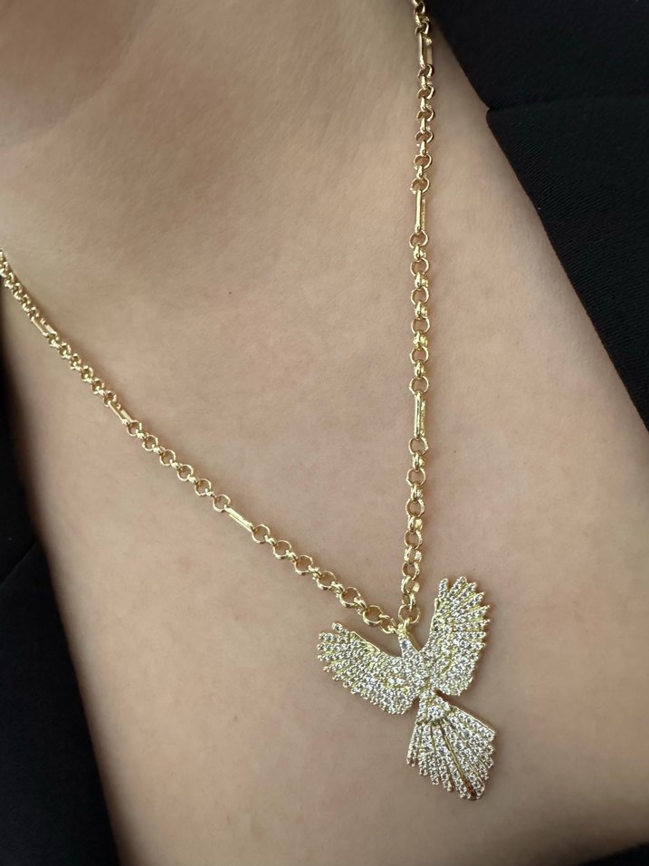 Zirkon taş Anka kuşu kolye - Görsel 2