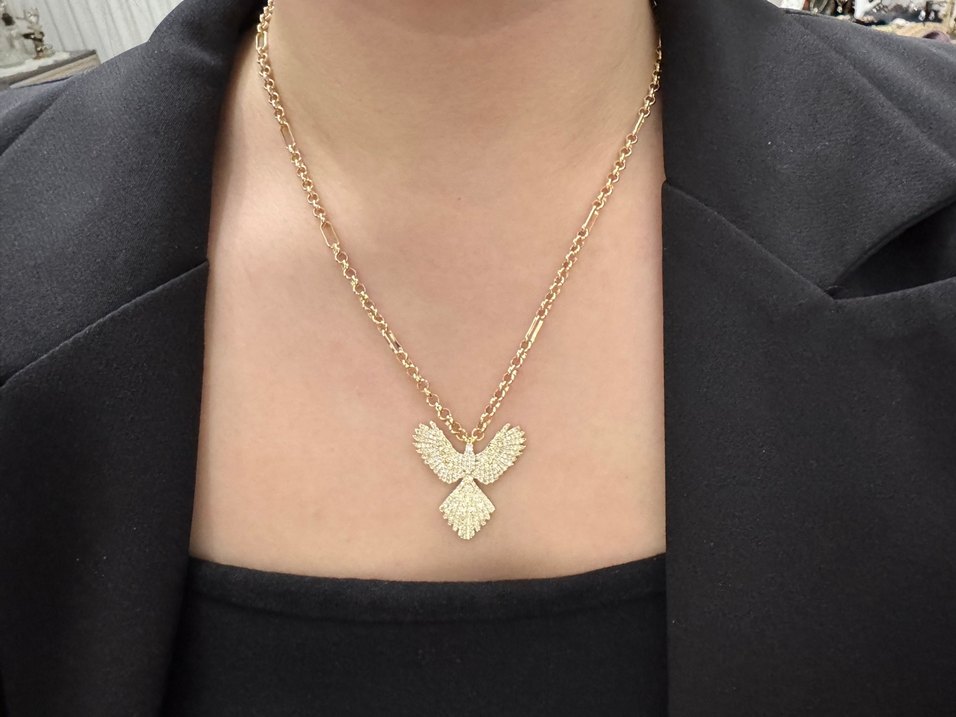 Zirkon taş Anka kuşu kolye - Görsel 3