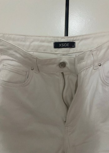 Kadın Beyaz Normal Boy Pamuklu Jean - Görsel 2