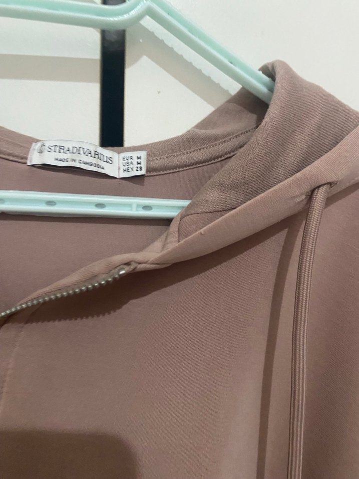 Pembe Kadın Fermuarlı Sweatshirt - Görsel 2
