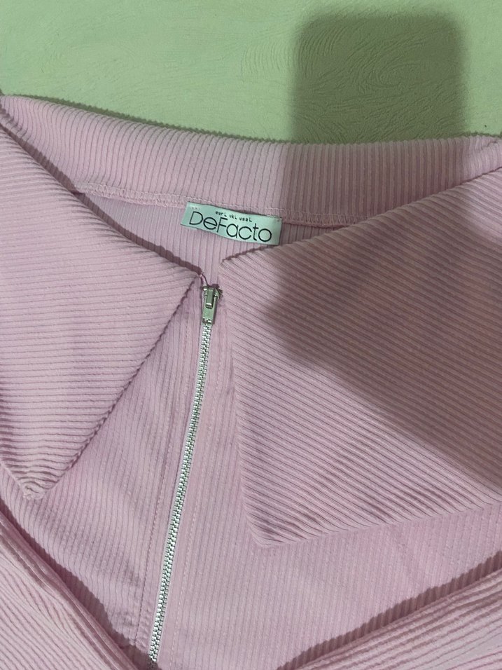 Pembe Mini Fermuarlı Kadın Ceket - Görsel 2