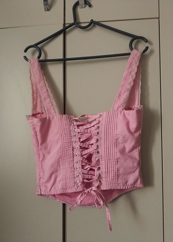 Pembe Dantel Detaylı Hemşire Korsesi - Görsel 2