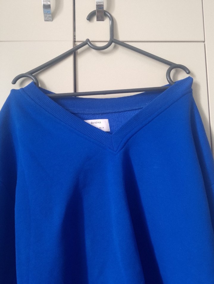 Bershka kadin  Mavi Street Wear Sweatshirt - Görsel 3