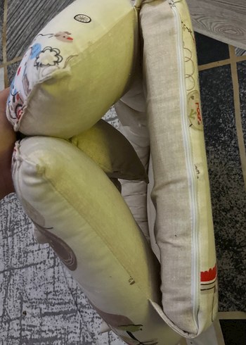 Nakışlı Bej Bebek Yatağı Minderi - Görsel 3