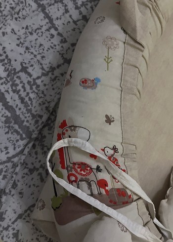 Nakışlı Bej Bebek Yatağı Minderi - Görsel 2