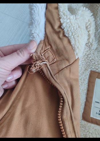 Kürklü Kapüşonlu Bej Erkek Çocuk Mont - Görsel 2