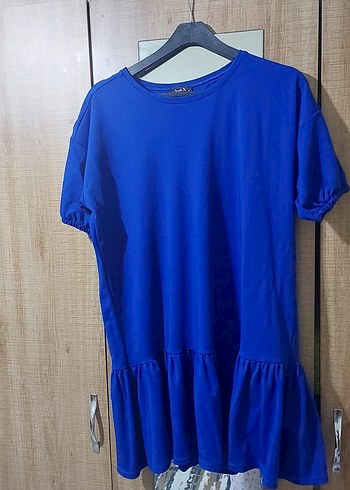 Mavi Midi Rahat Kesim Elbise - Görsel 2