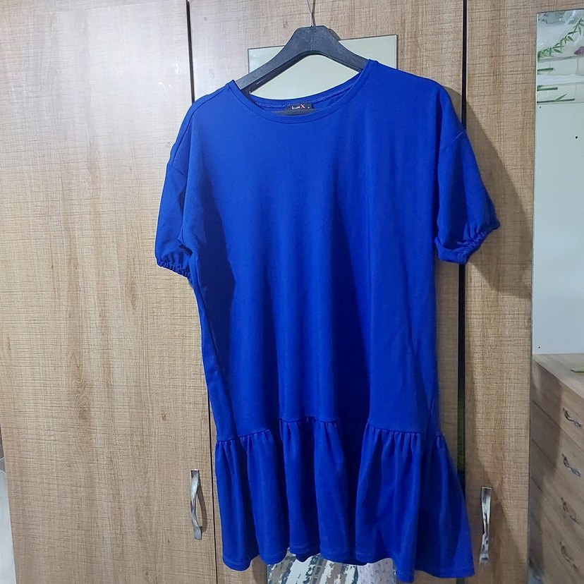 Mavi Midi Rahat Kesim Elbise - Görsel 2