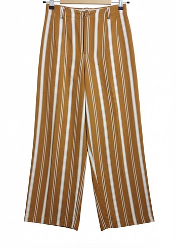 Adil Işık Çizgili Bol Paça Pantolon  M - Görsel 2