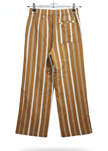 Adil Işık Çizgili Bol Paça Pantolon  M - Görsel 3