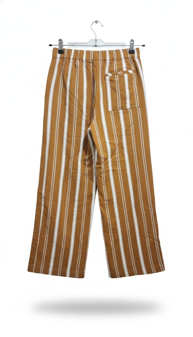 Adil Işık Çizgili Bol Paça Pantolon  M - Görsel 3
