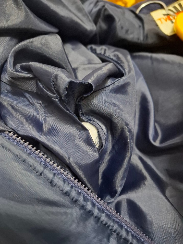 Mavi Parlak Erkek  Fermuarlı kalın şişme mont. sıcak tutar. - Görsel 3