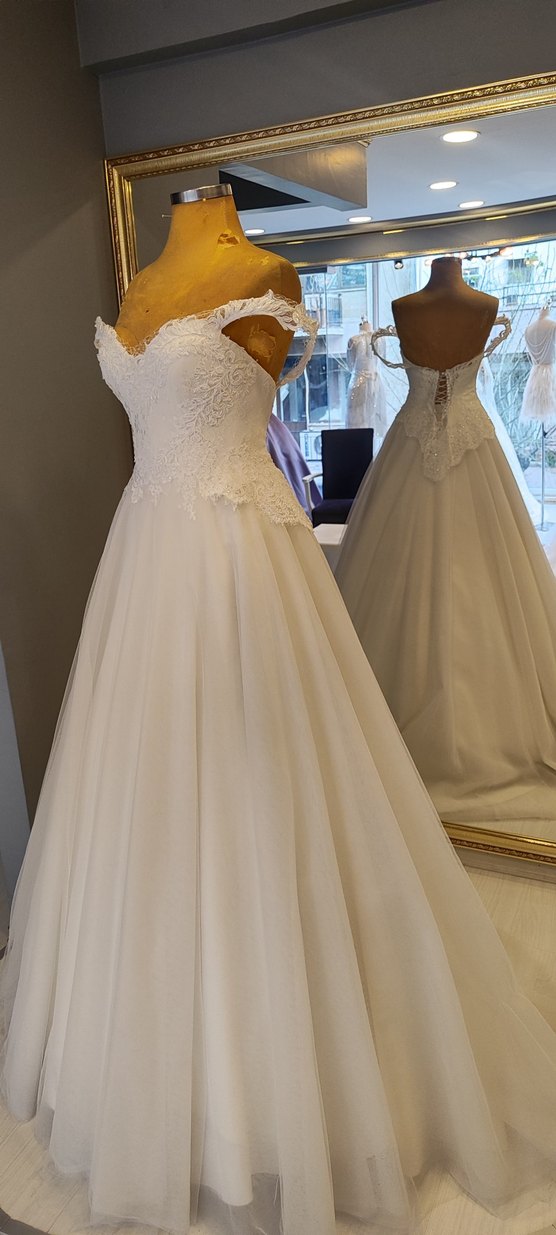 Straplez A Kesim Beyaz Gelinlik - Görsel 2