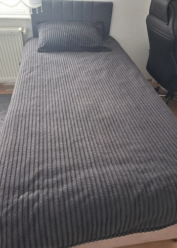 Gri Çizgili Yatak Örtüsü 2 adet - Görsel 2