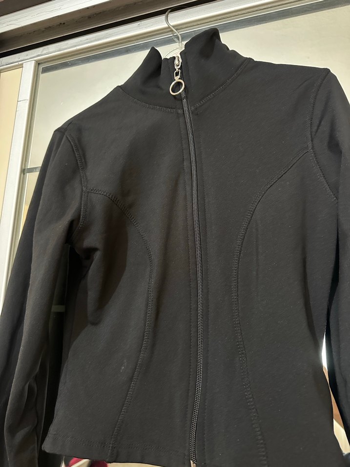 Siyah Fermuarlı Yüksek Yaka Kadın Ceket - Görsel 4