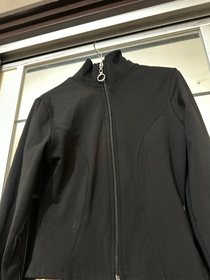 Siyah Fermuarlı Yüksek Yaka Kadın Ceket - Görsel 3