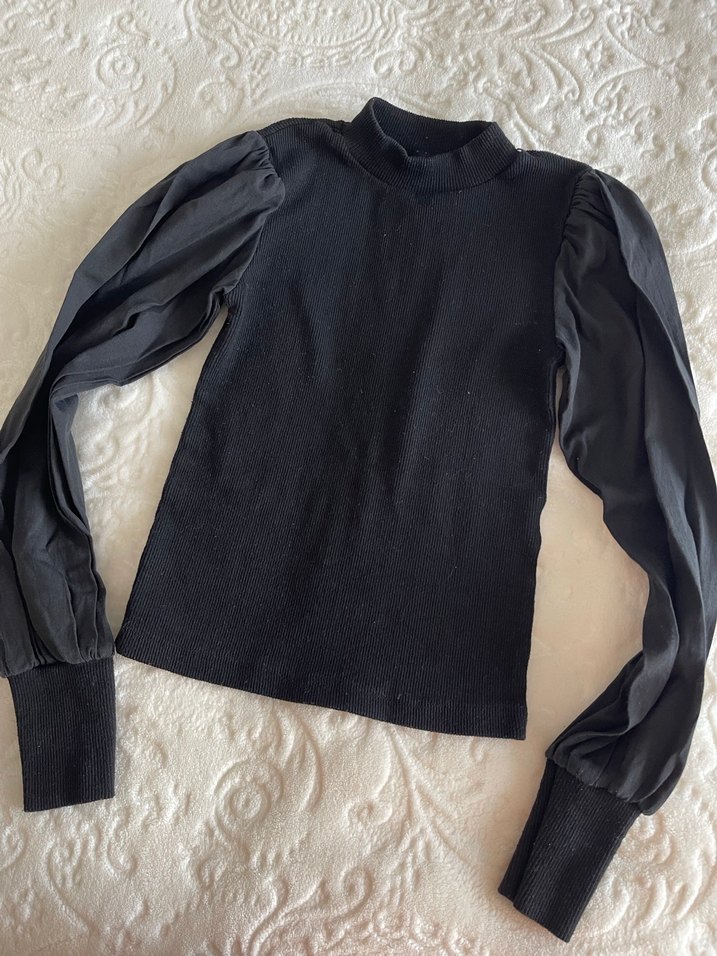 Siyah Uzun Kollu Kadın Bluz - Görsel 2