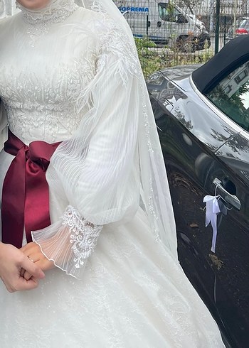 Setri Aşk Dantelli Yüksek Yakalı Prenses Gelinlik - Görsel 2